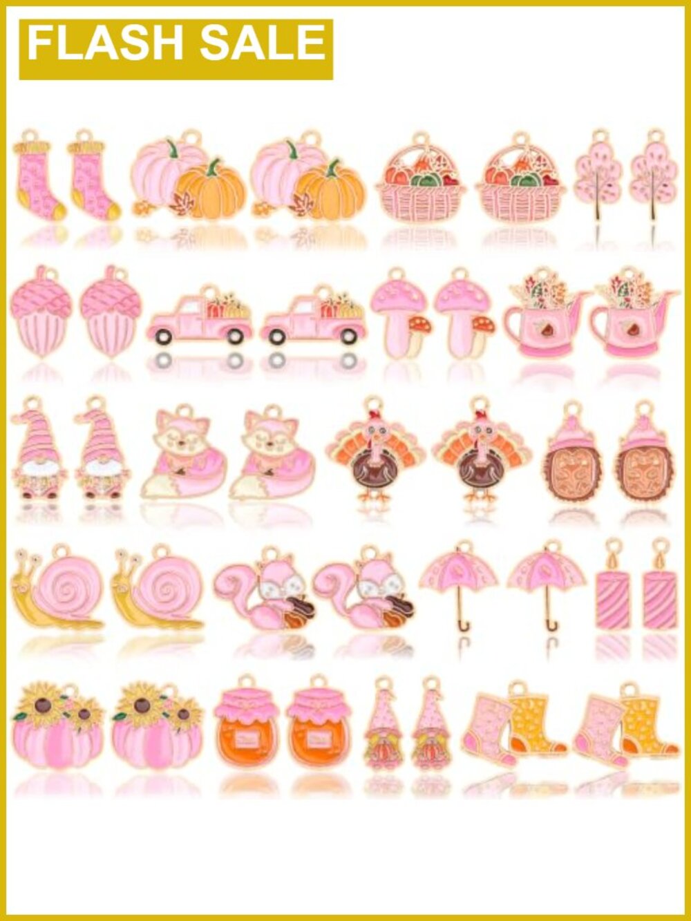 40 Pc Fall Charms Jewelry Making Alloy DIY Bracelet Necklace Craft Set